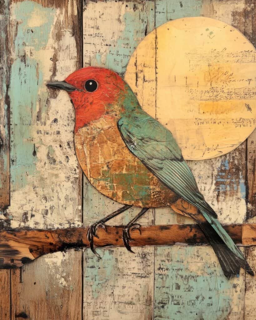 Rustic Robin with a Vintage Sun