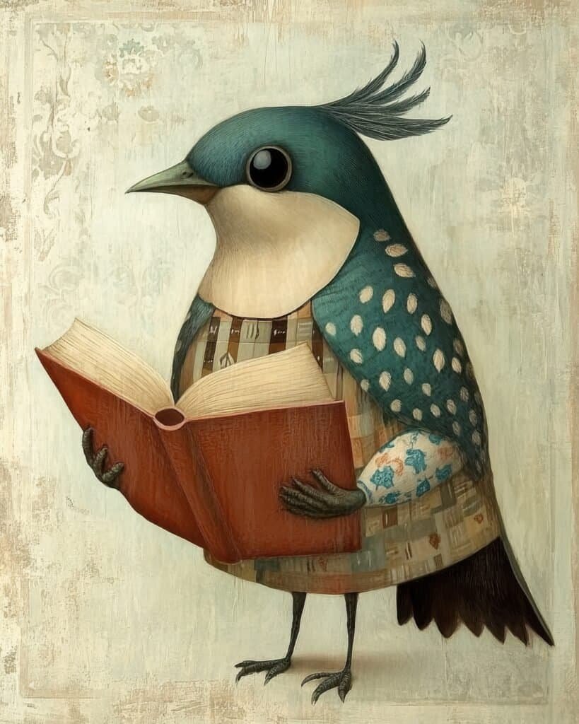 Adorable Bookish Bird