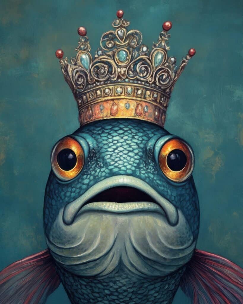 Fish Wearing a Regal Crown