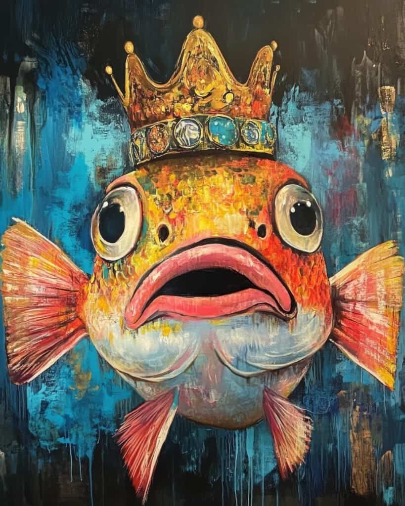 Colorful Fish King with a Jewel-Encrusted Crown