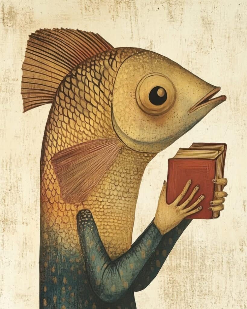 Scholarly Fish with a Book