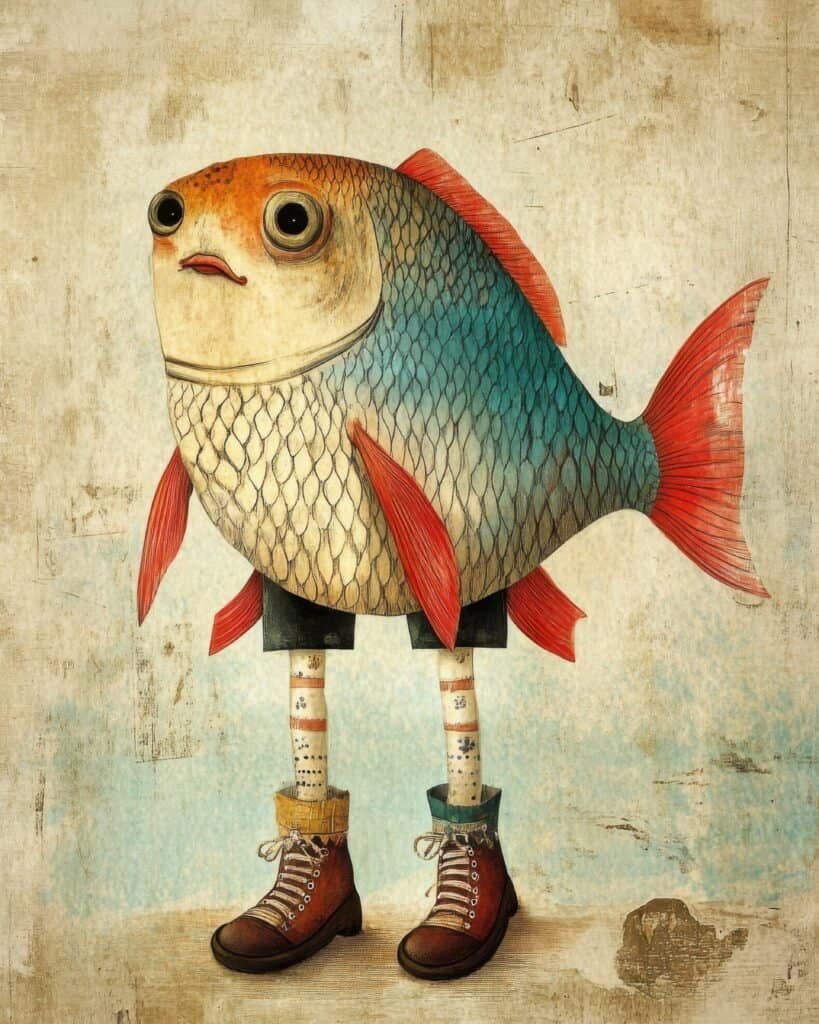 Fish with Boots and Human Legs