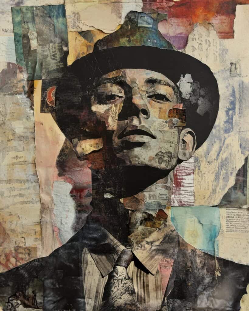 Dapper Man in Collaged Layers