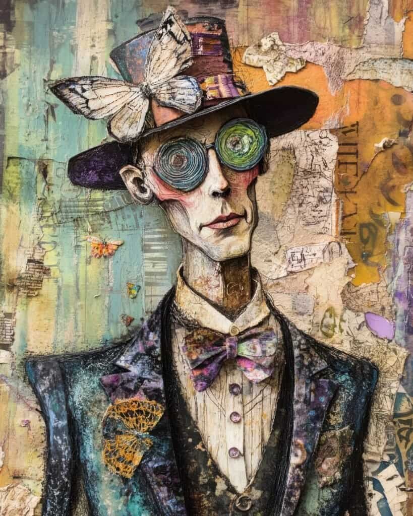 Eccentric Portrait with Butterfly Hat