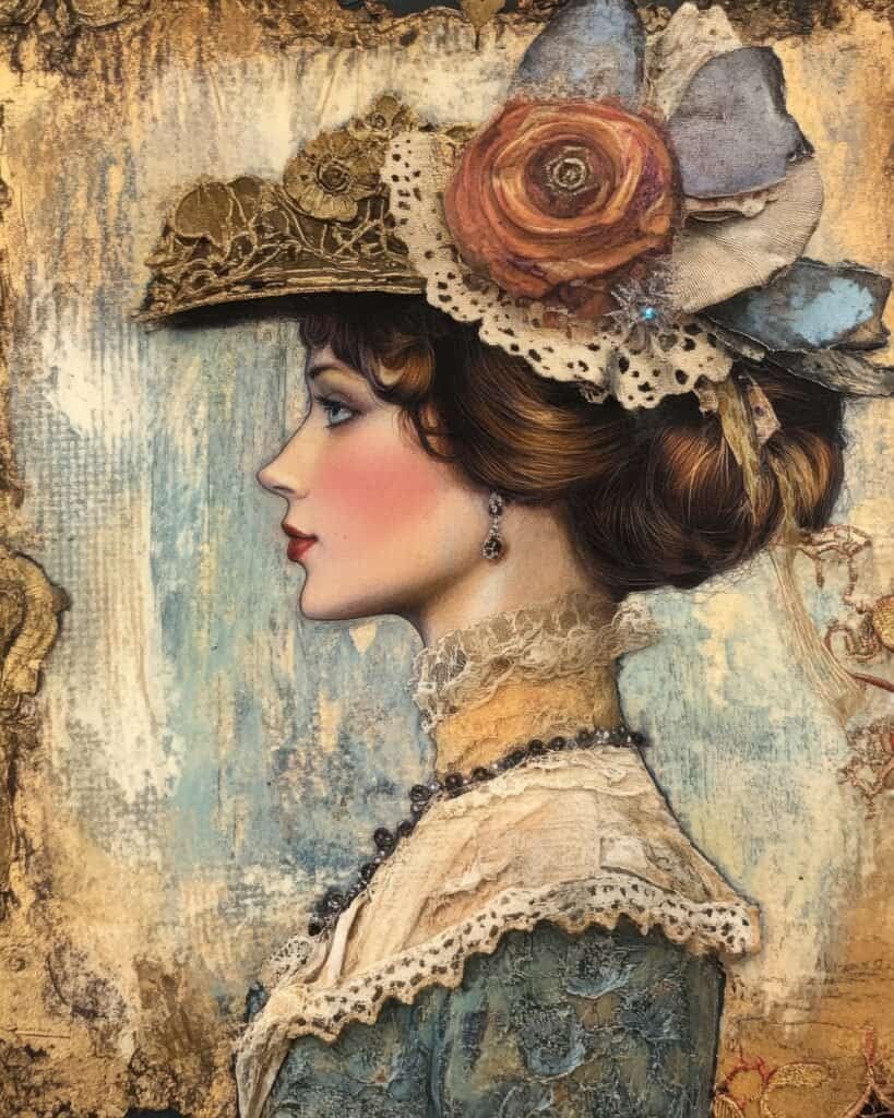 Vintage Lady with an Ornate Hat