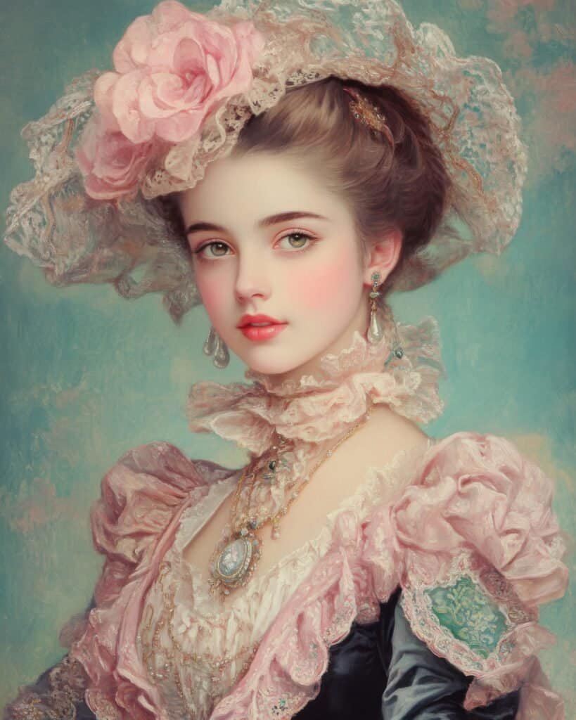 Victorian Lady in Pink Elegance