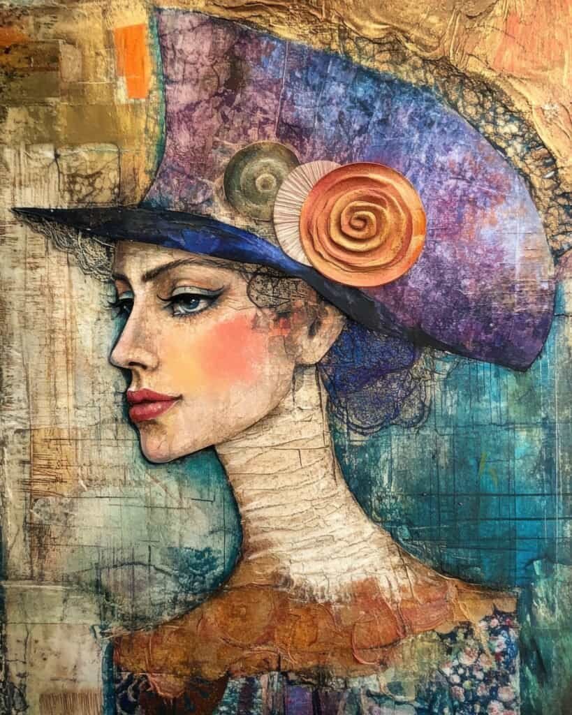 Elegant Lady in a Purple Hat