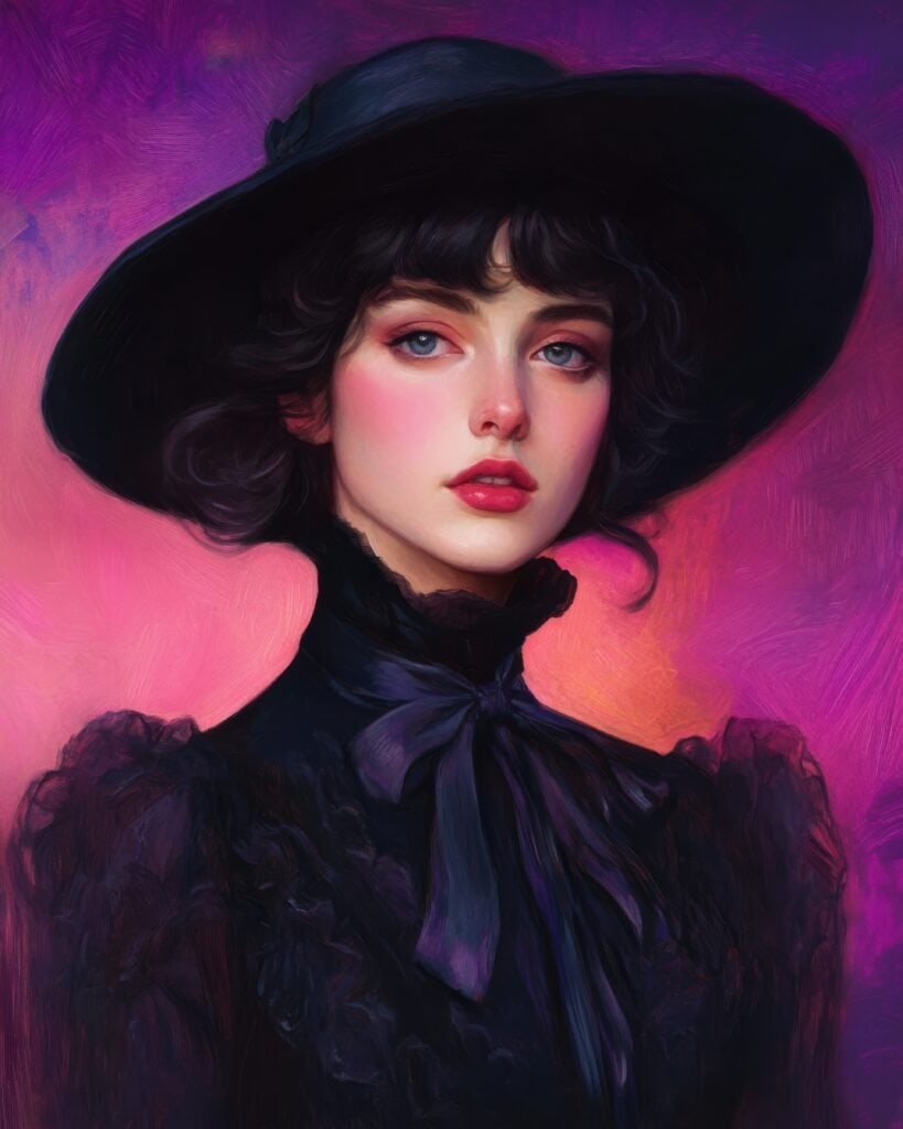 Mystical Woman in a Dark Hat