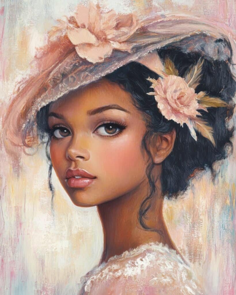 Sophisticated Lady in a Blush Hat