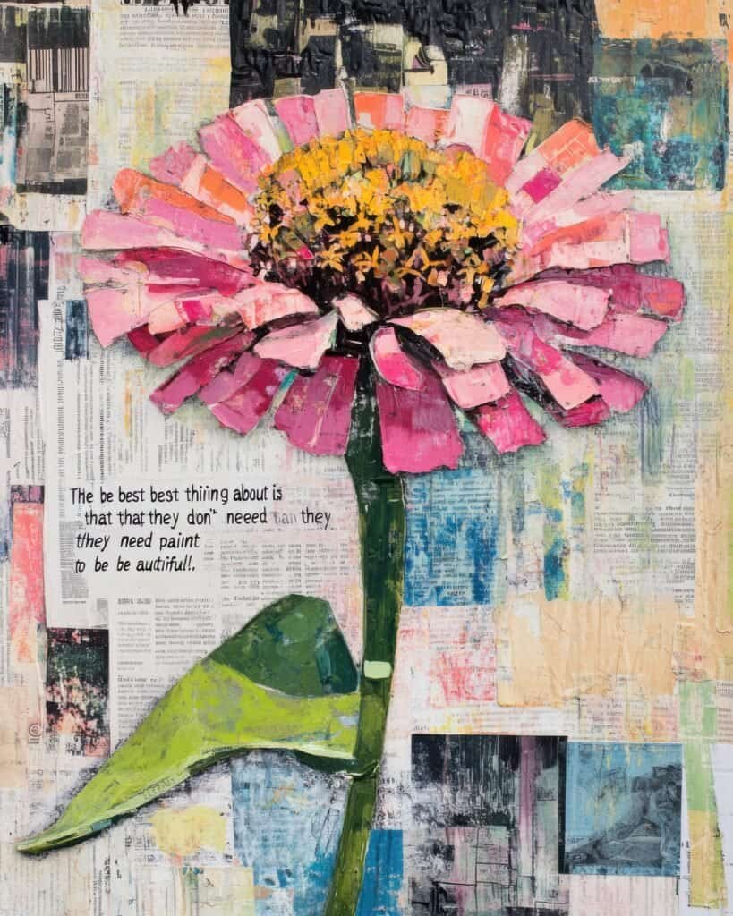 Vibrant Zinnia with Inspirational Text