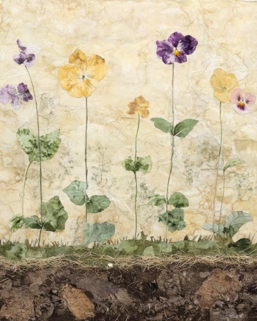 Pansies with Earthy Roots