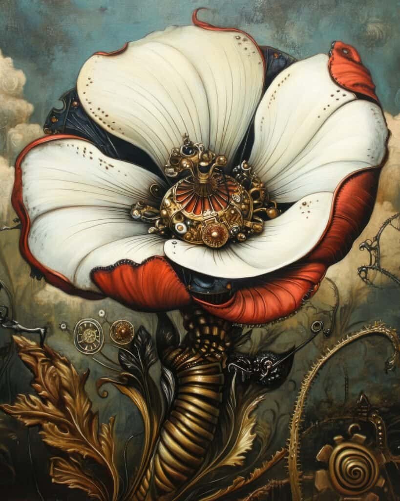 Gilded Clockwork Flower