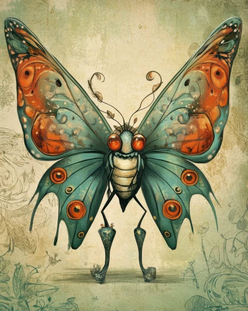 Whimsical Butterfly with Anthropomorphic Features