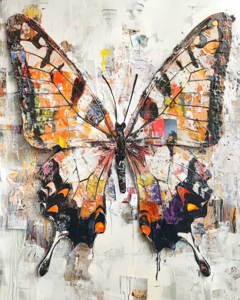 Abstract Patchwork Butterfly