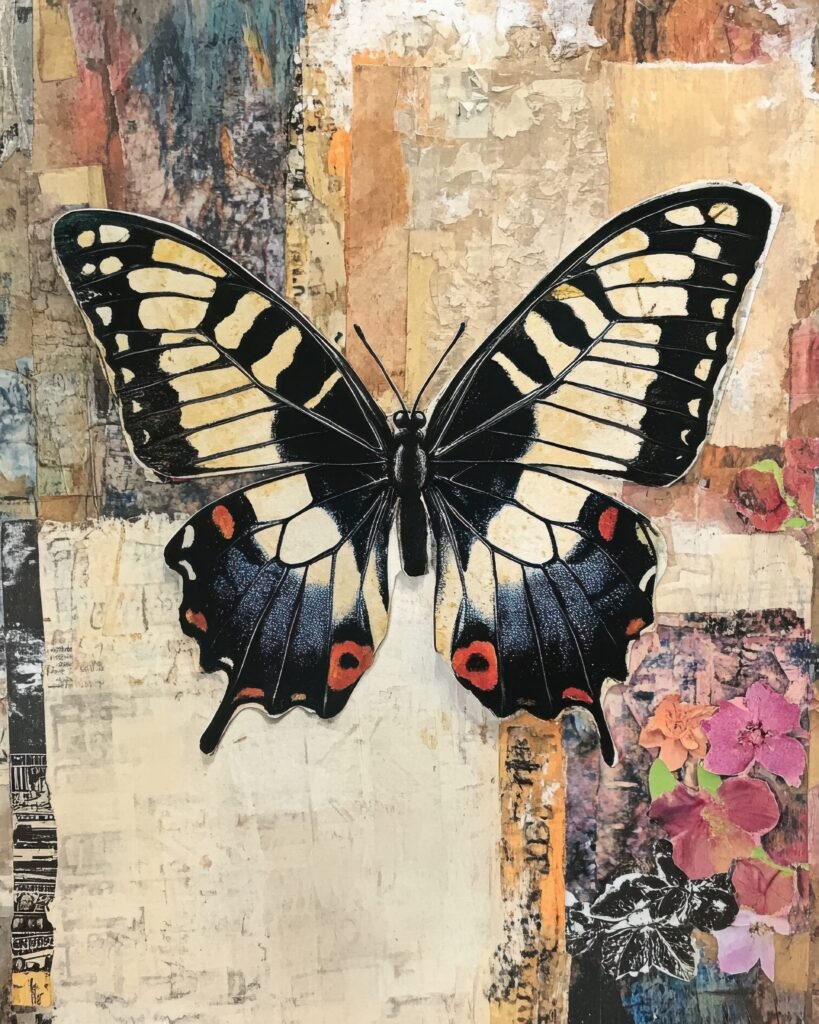 Bold Butterfly with Geometric Layers