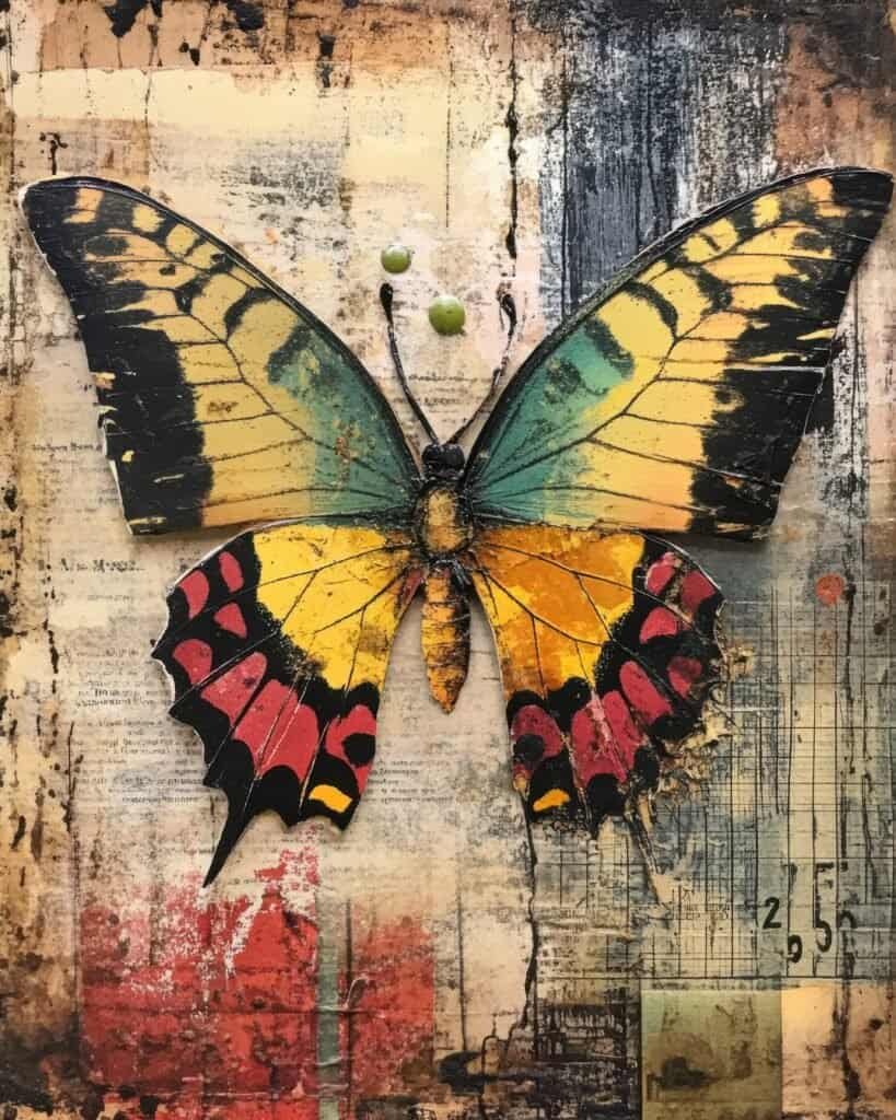 Antique Butterfly with Weathered Appeal