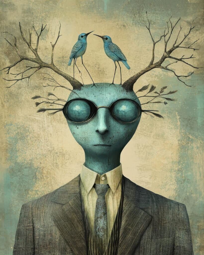 Blue Visionary with Birds