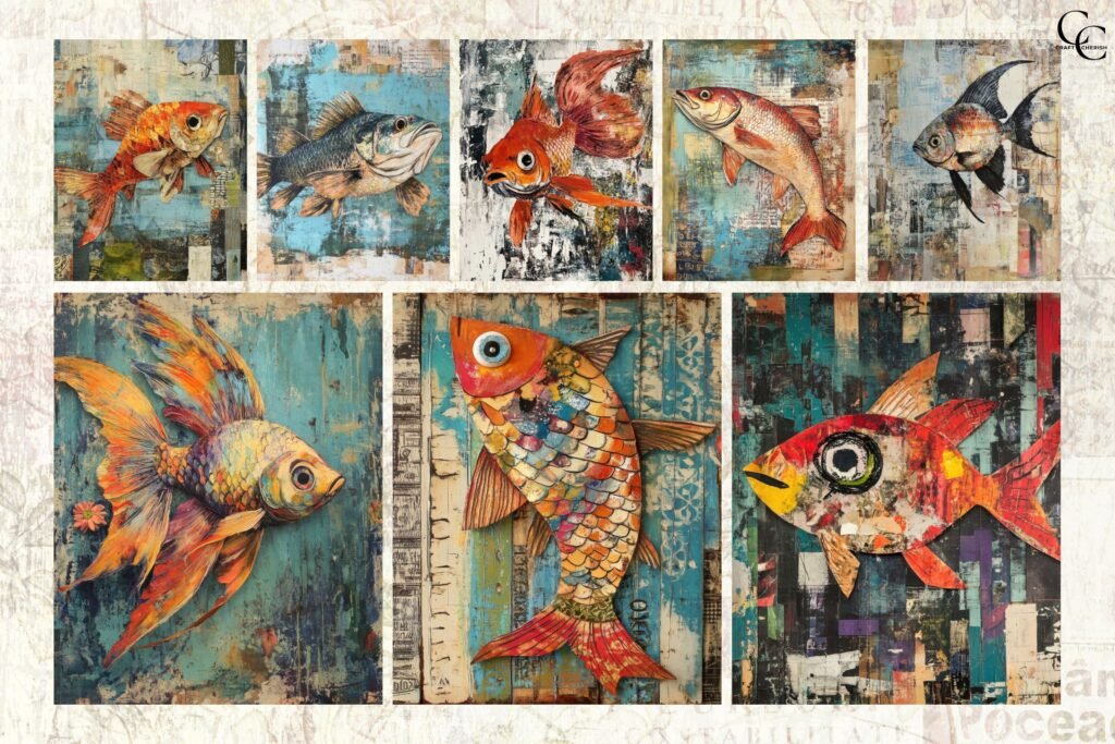 Mixed-Media Fish Images