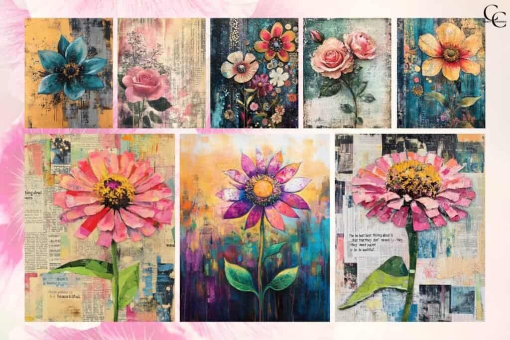 Mixed-Media Flower Images