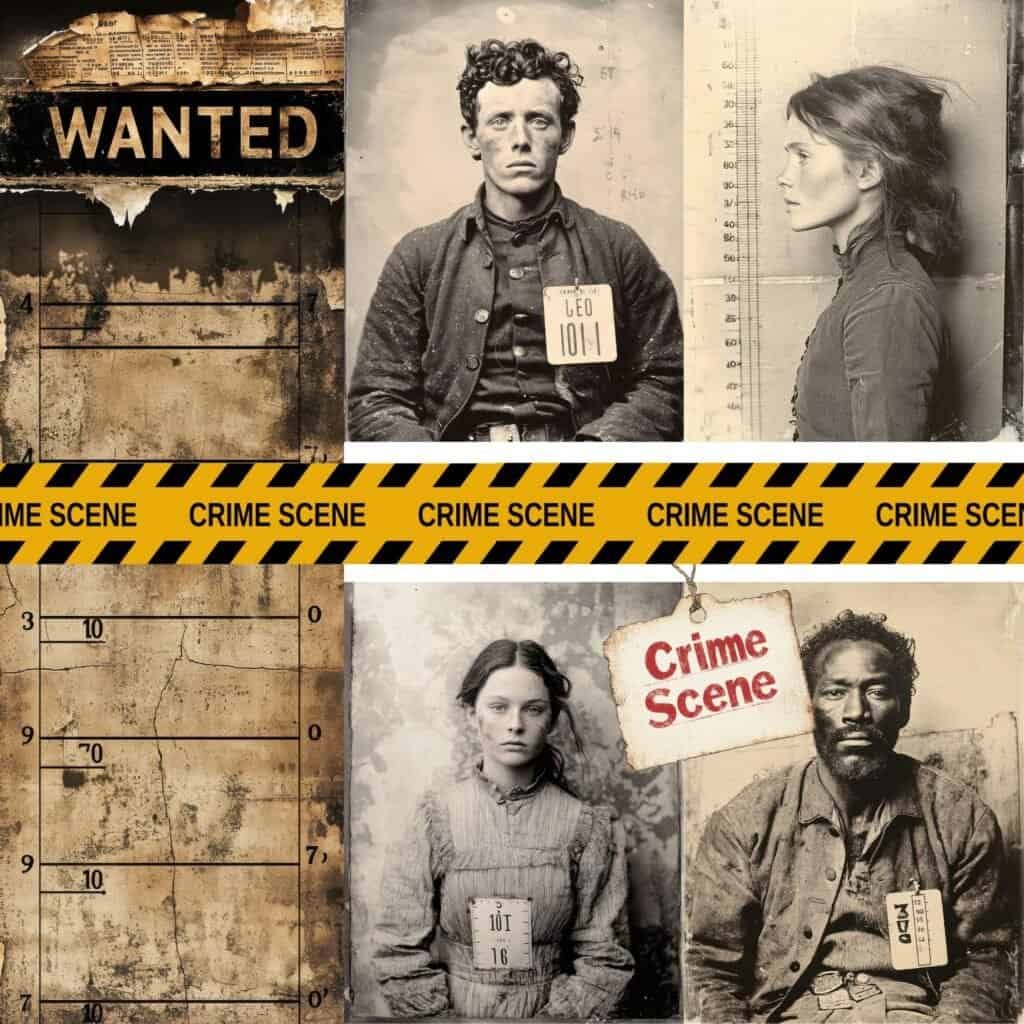 Vintage Criminal Prisoner Mugshot Images