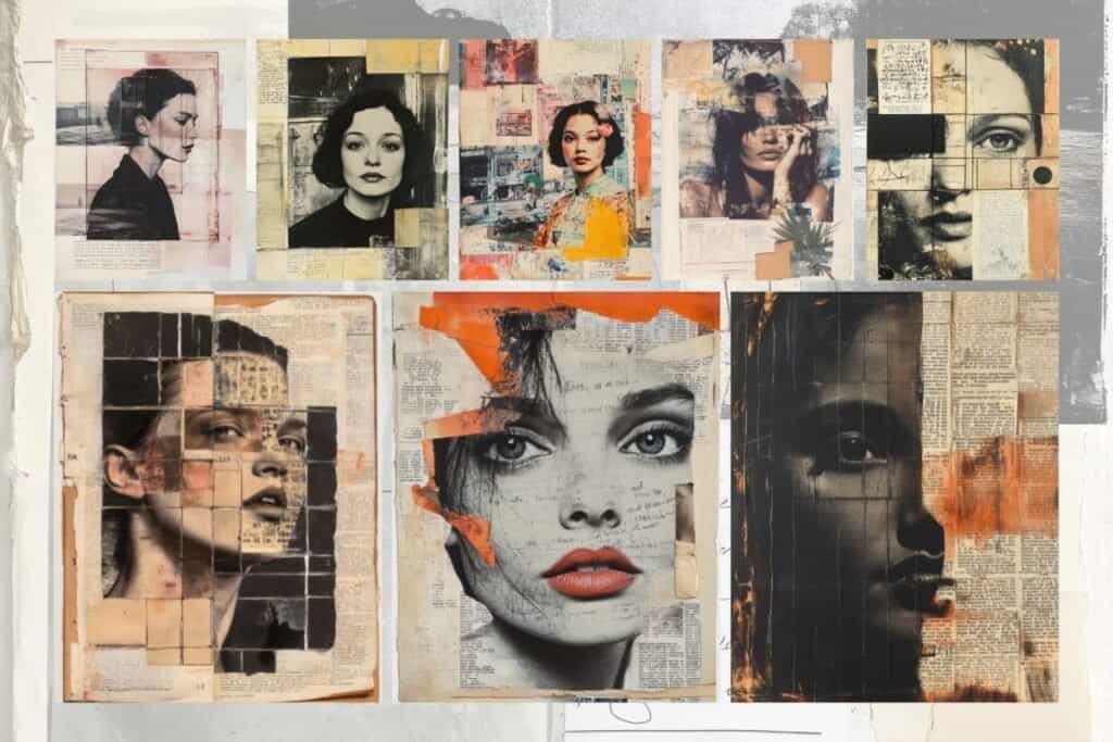 Free Mixed-Media Collage Journal Pages