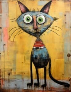 Wide-Eyed Cat with a Curious Expression