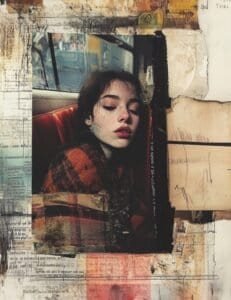 Dreamlike Portrait in a Faded Window