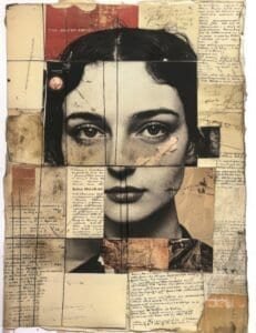 Fragmented Beauty with Vintage Text