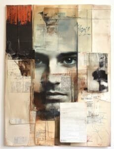 Intense Gaze with Aged Textures