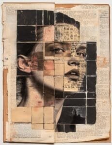 Vintage Beauty with Pixelated Grid