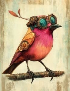 Steampunk Bird with Goggles