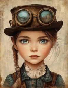 Steampunk Girl with Braided Hair
