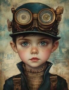 Steampunk Boy with Mechanical Hat