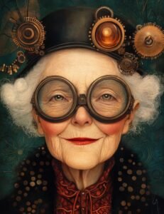 Elegant Steampunk Lady with Gears