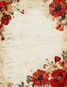 Vintage Floral Journal Page