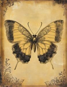 Ornate Golden Butterfly
