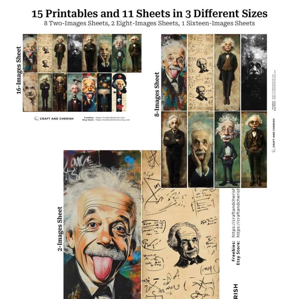 Whimsical Albert Einstein Digital Images - Bookmarks