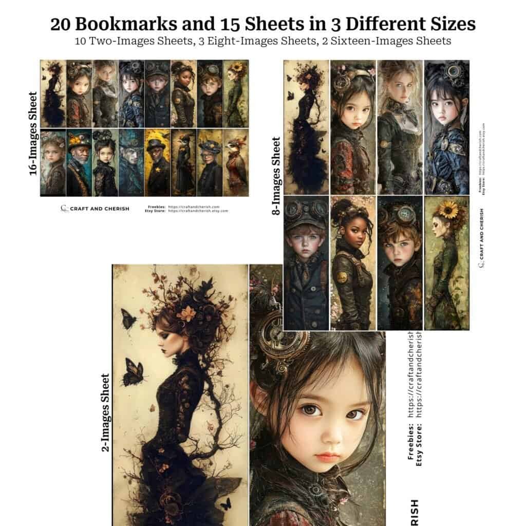 Whimsical Spring Steampunk Images - Bookmarks