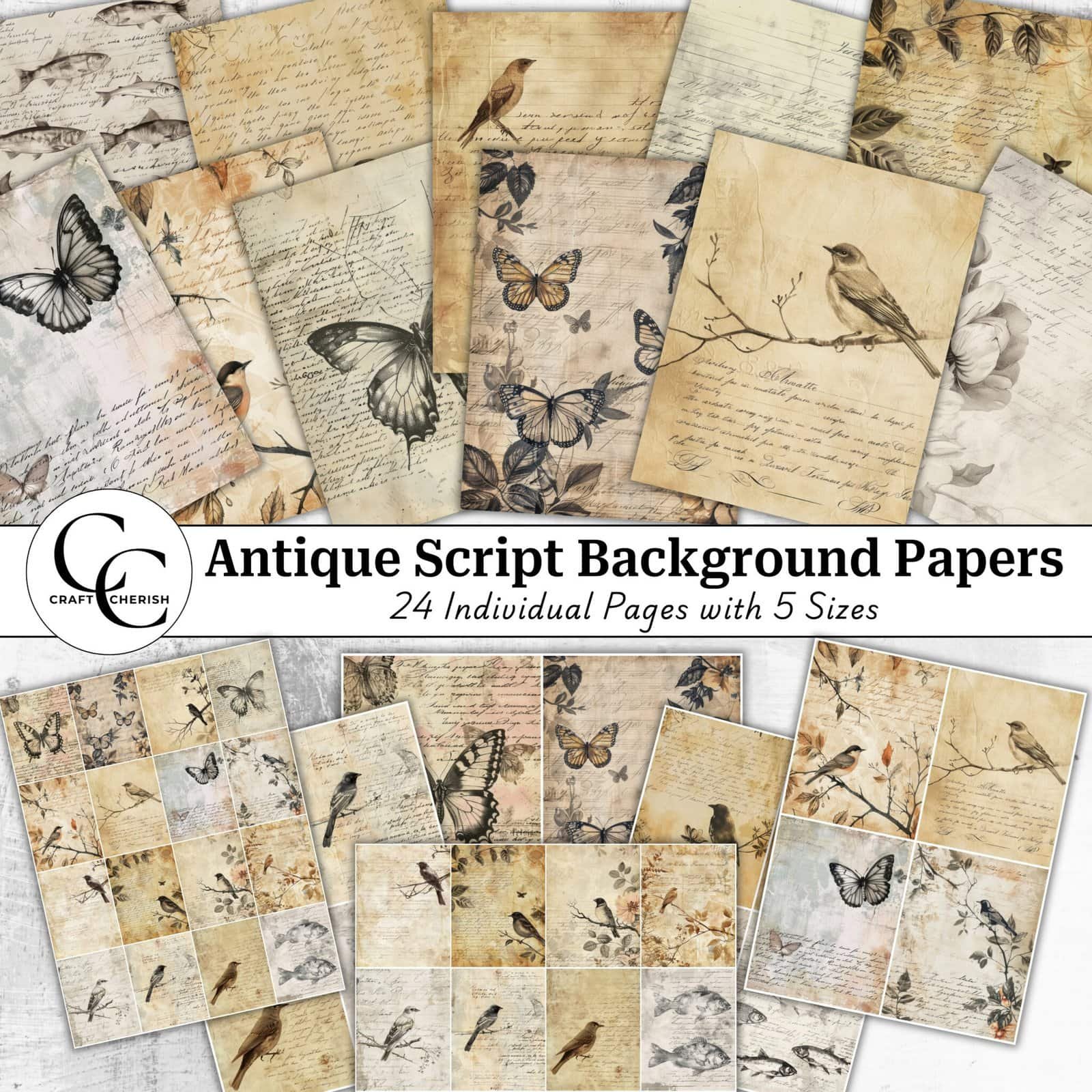 24 Old Handwriting Antique Script Background Paper Images, Vintage Junk ...