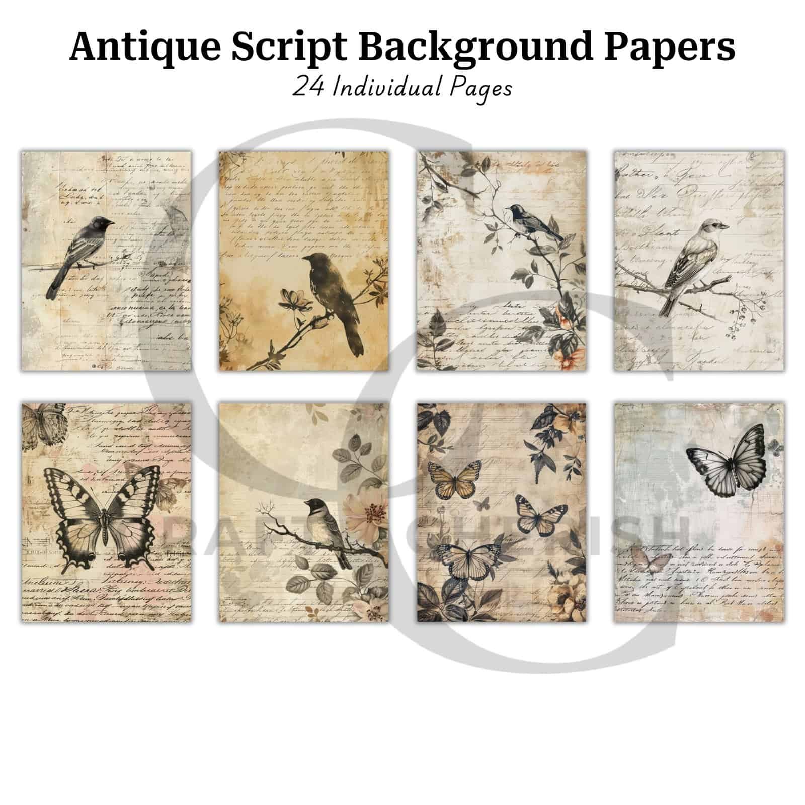 Old Script Pages 24 Old Handwriting Antique Script Background Paper Images, Vintage Junk ...