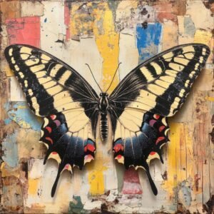 Yellow black butterfly