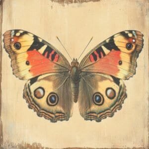 Coral orange butterfly