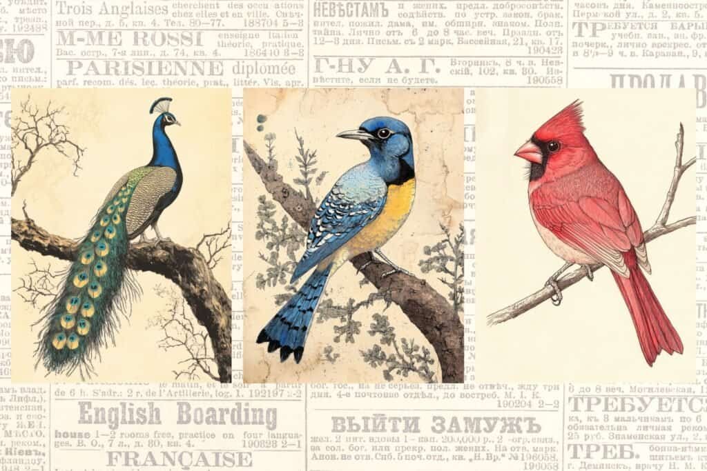 Vintage Bird Images V1