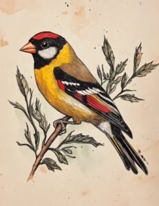 Vintage Goldfinch Study