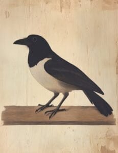 Black-and-White Perched Bird