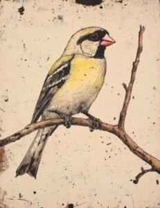 Yellow Songbird on Splattered