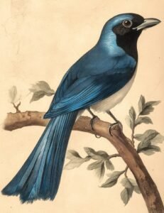 Blue and Black Perching Bird