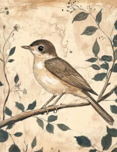 Light Brown Bird Among Leaves