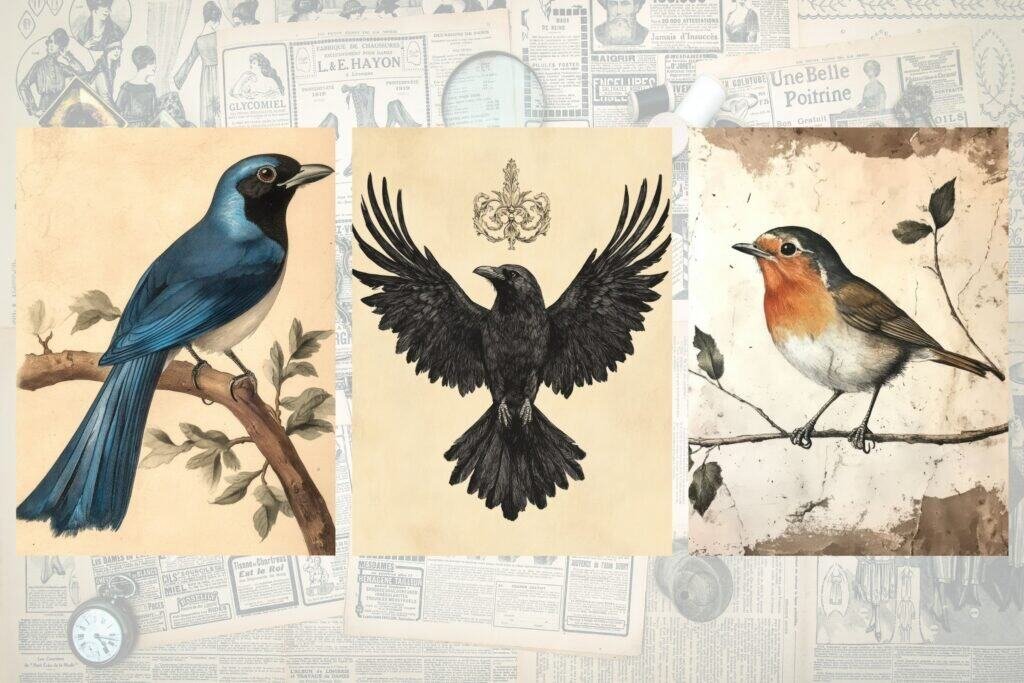 Vintage Bird Images V3