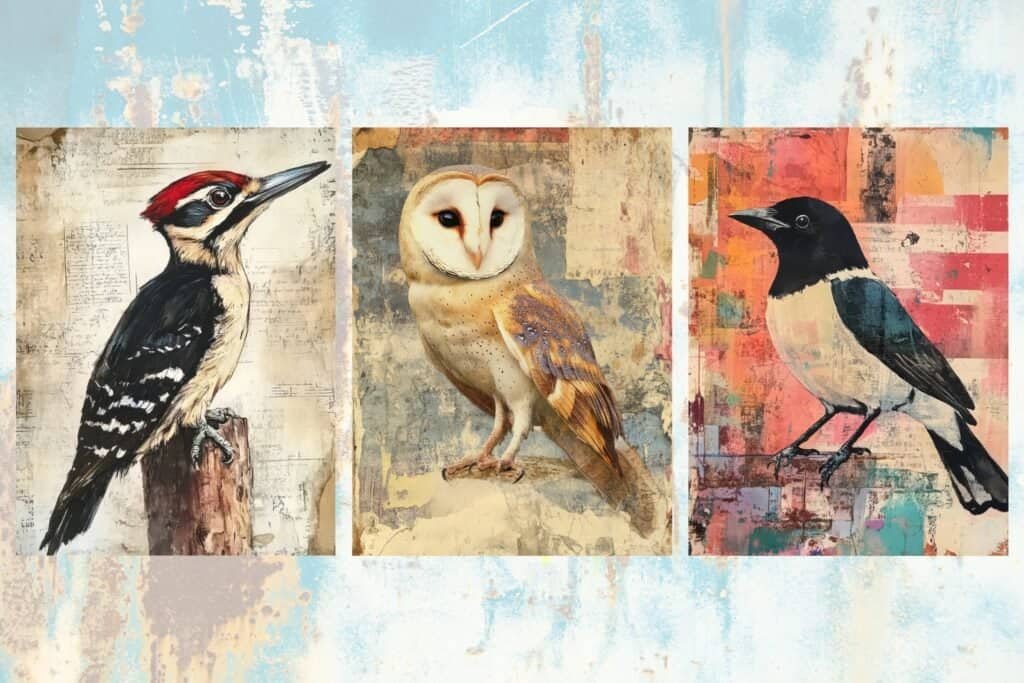 Mixed-Media Bird Images V1